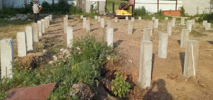 Фундамент на забивных ЖБ сваях