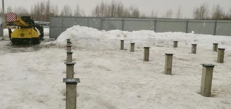 Фундамент на забивных ЖБ сваях